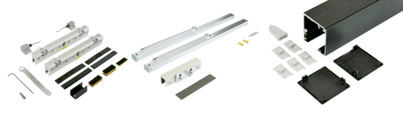 Robuster Schiebetürbeschlag in elegantem Weiß für Zimmertüren, ideal für DIY-Projekte.