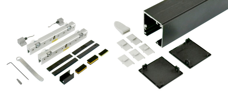 Goldfarbener Schiebetürbeschlag für Zimmertüren mit robuster und eleganter Konstruktion.