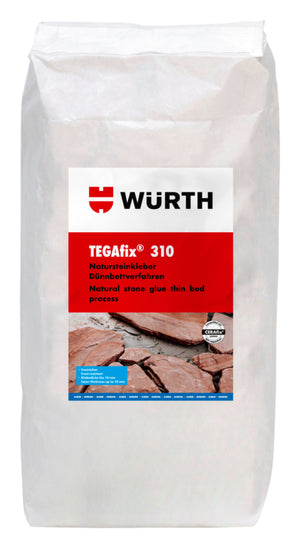 500ml Behälter mit MOERT Kleber für Boden- und Wandverlegung in verschiedenen Oberflächen.