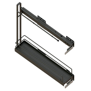 Anthrazitfarbener Auszug Unterschrank mit schlanker Bauform und praktischen Auszügen für Stauraum.