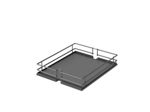 Anthrazitfarbener Hochschrankauszug mit robustem Design, 5x350x458 mm groß.