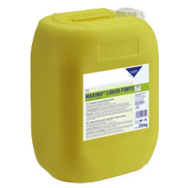 Gelber 20kg Kanister mit Desinfektionsmittel KP.MAXIMO Liquid Forte.