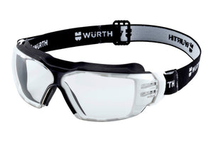 Vollsichtbrille VLSICHTBRIL-FS100 mit klarem Sichtfeld und flexiblem Bügel im 5er-Pack.