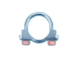 Metal exhaust clamp for Ford vehicles, featuring M10 bolt attachment.
