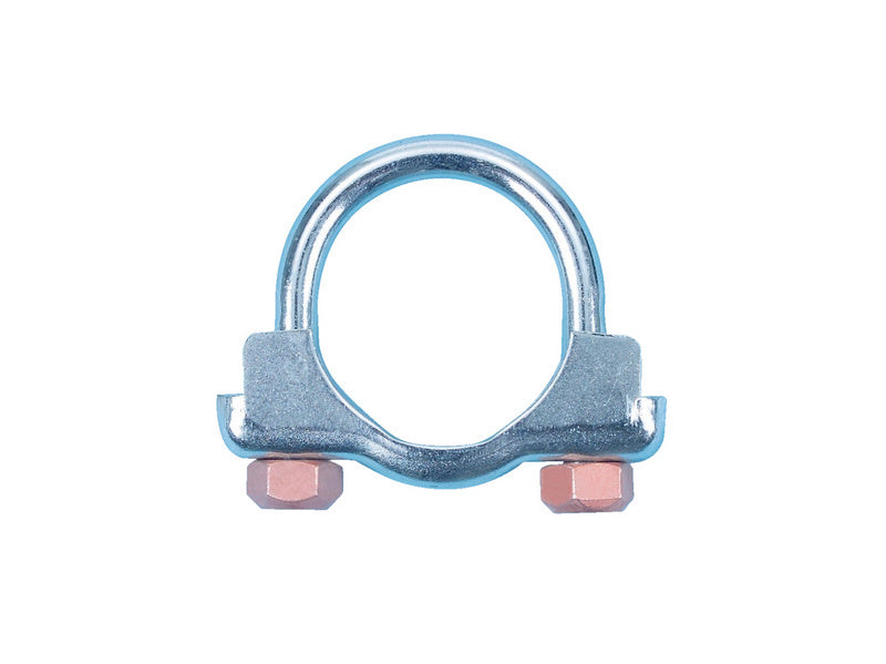 Metal exhaust clamp for Ford vehicles, featuring M10 bolt attachment.