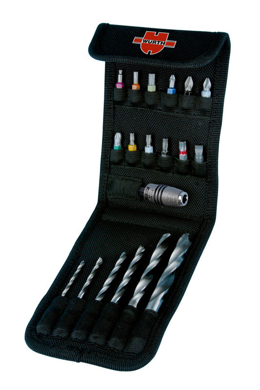 Spiralbohrer Holz Sortiment aus HSS in verschiedenen Größen mit stabiler Aufbewahrungsbox.