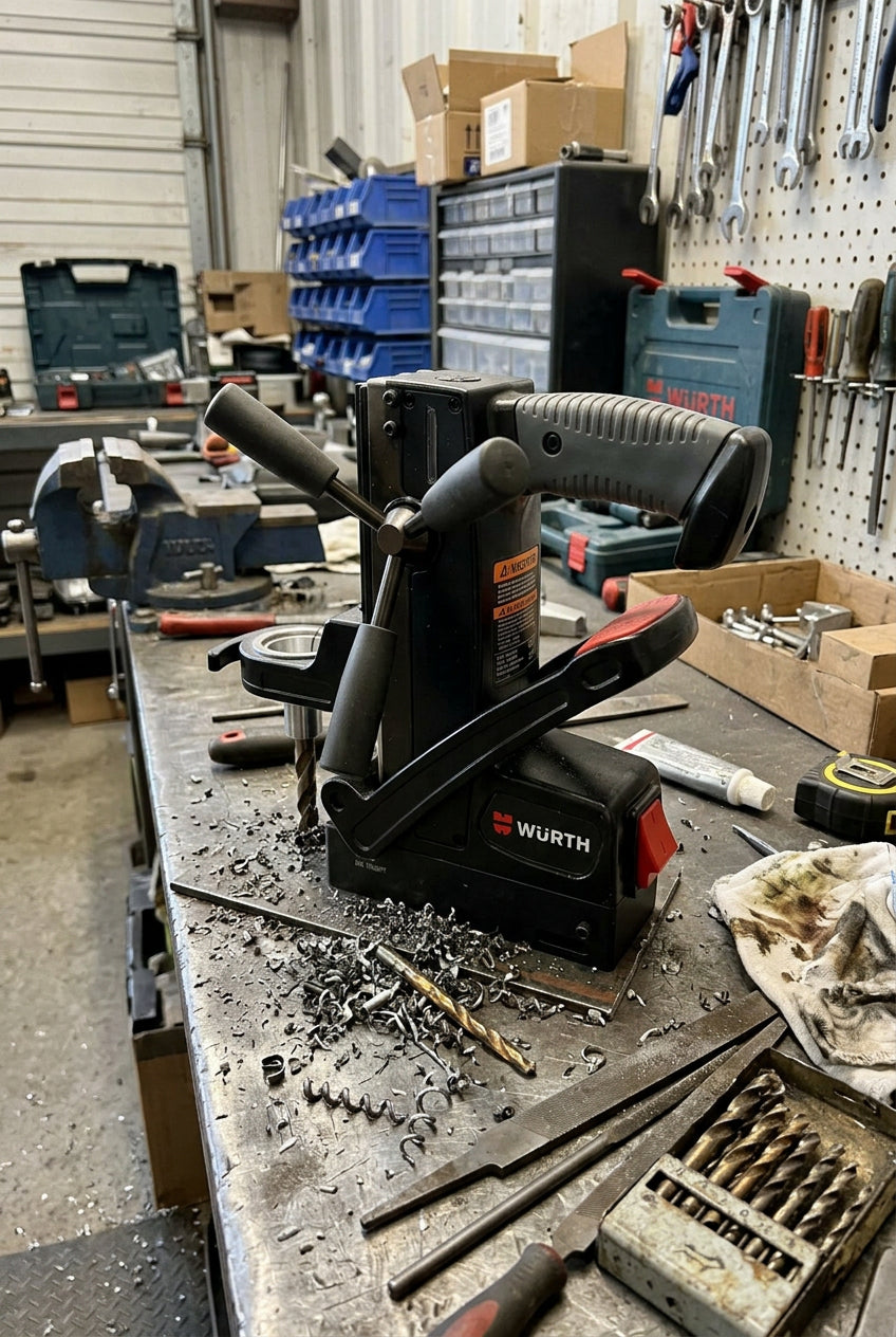 Bohrständer BOSTAEND-BS 14/18P-COMFORT VP mit stabiler Konstruktion und Höhenverstellbarkeit.