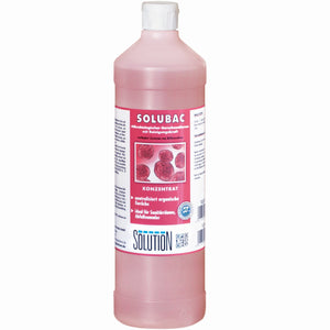Solubac 1L bottle with pink liquid for odor neutralization.