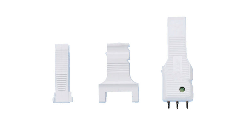 Three-piece set of test weights in a sturdy case for precise measurement applications.