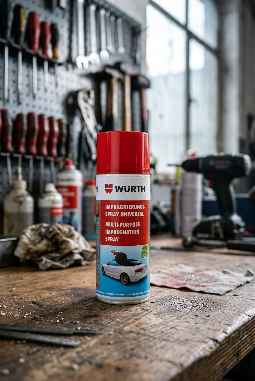 M24–Würth Imprägnierspray Universal 400ml Schutzspray für Textilien und Leder wasserabweisend