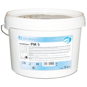 Neodisher PM 5 Reiniger in einem 3kg Eimer für gewerbliche Spülmaschinen.