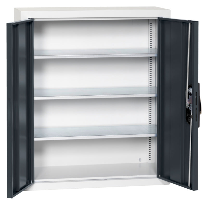 Flügeltürenschrank Lagerbox-FLGTRSHRNK-LGRBOX-SLB-FB306-RAL7016     Verpackungsinhalt    1 Einheit
