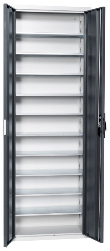 Flügeltürenschrank Lagerbox-FLGTRSHRNK-LGRBOX-SLB-FB315-RAL7016     Verpackungsinhalt    1 Einheit