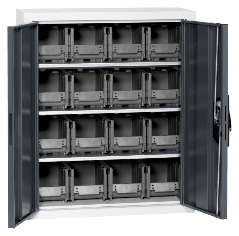 Flügeltürenschrank Lagerbox-FLGTRSHRNK-LGRBOX-SLB-FB306-BOX-RAL7016     Verpackungsinhalt    1 Einheit