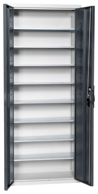 Flügeltürenschrank Lagerbox-FLGTRSHRNK-LGRBOX-SLB-FB311-RAL7016     Verpackungsinhalt    1 Einheit