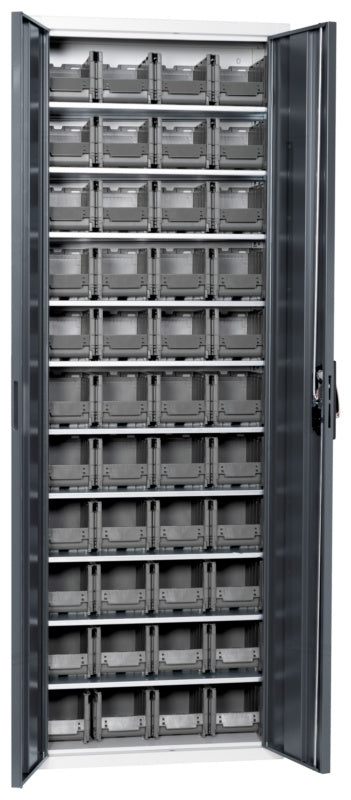 Flügeltürenschrank Lagerbox-FLGTRSHRNK-LGRBOX-SLB-FB315-BOX-RAL7016     Verpackungsinhalt    1 Einheit