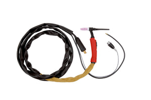 WIG Schweißzubehörset mit Elektroden, Brennerteilen, Handschuhen und Schutzschild.