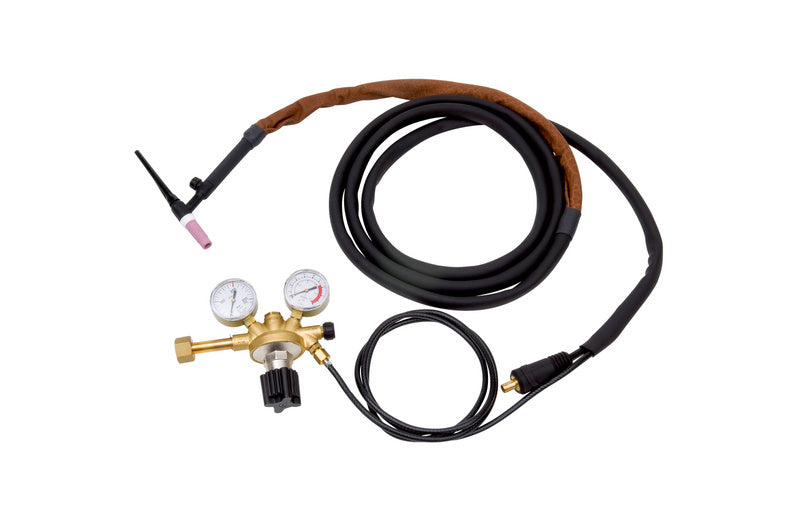 Elektrodenschweißinverter Zubehörset mit Elektroden, Schweißzange und Gesichtsschutzhelm.