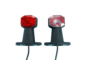 Zwei Einheiten der LEUCHT-UMRISS-I-KURZ-LAMP-24V mit schlankem Design und gleichmäßiger Lichtverteilung.