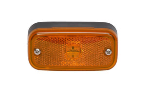 Seitenmarkierungsleuchte für Nutzfahrzeuge mit ADR-Zulassung in rechteckigem Design.