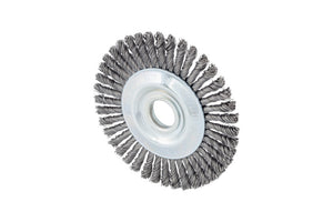 Rundbürste für Winkelschleifer mit robusten Borsten zur effektiven Oberflächenbearbeitung.