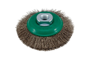 Kegelbürste KGLBURST mit konischer Form und robusten Metallborsten für Schleif- und Reinigungsarbeiten.