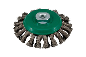 Kegelbürste KGLBURST mit konischer Form und Metallborsten für präzise Schleif- und Reinigungsarbeiten.