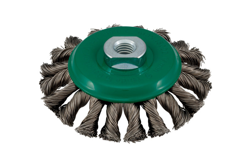 Kegelbürste KGLBURST mit konischer Form und Metallborsten für präzise Schleif- und Reinigungsarbeiten.