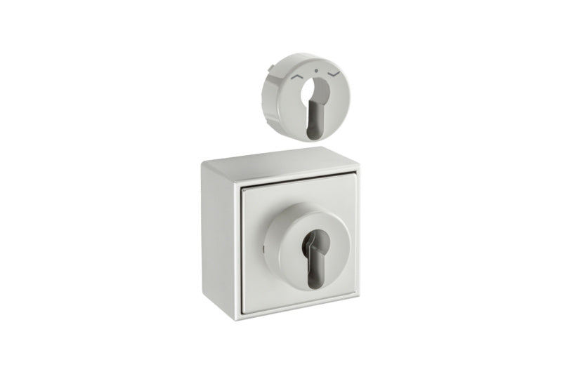 Schlüsselschalter für Drehflügeltürantrieb mit robustem Gehäuse und einfachem Wechselsystem