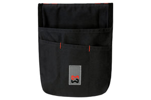 Anthrazitfarbene, flexible Systemtasche Stretch X mit mehreren Fächern für Arbeitszubehör.