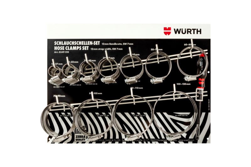 Schlauchschelle Sortiment/Set-SCHLSHEL-SET-B12MM-SW7-SHRDRH-111TLG     Verpackungsinhalt    1 Einheit
