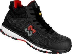 Anthrazitfarbene Sicherheitsstiefel S3 mit rutschfester Sohle und ESD-Schutz für den Arbeitsalltag.