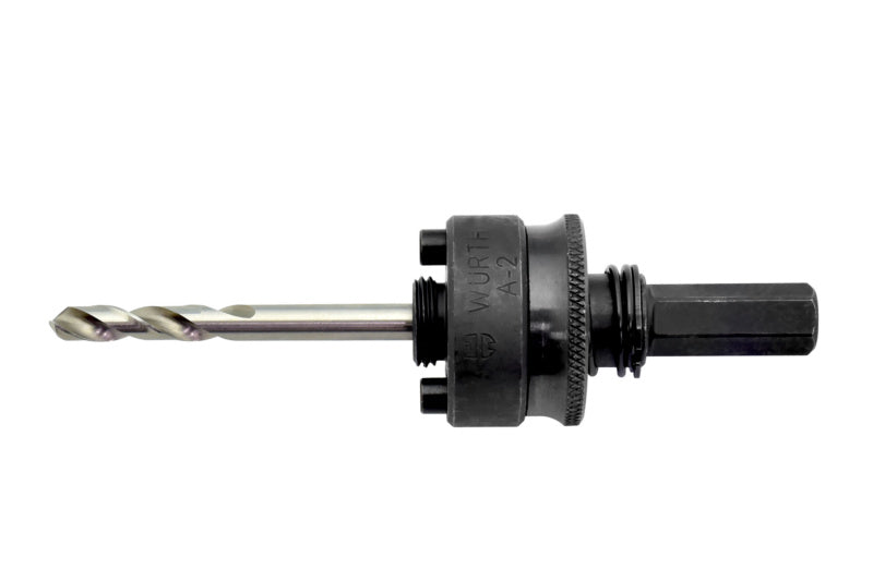 Runde Zylindersäge mit Aufnahme für präzise Schnitte in Holz, Kunststoff und Metall.