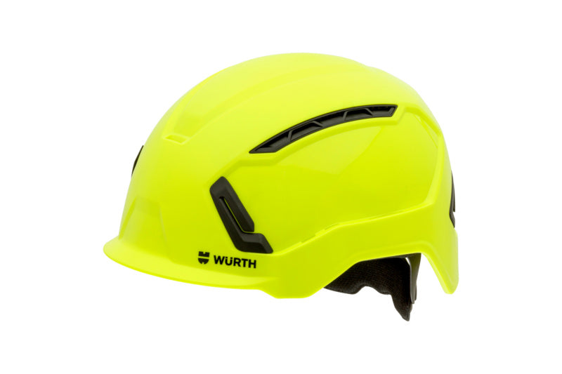 Neongelber Schutzhelm SHTZHELM-(SH3000-MULTI) mit robustem Design und Belüftungssystem.