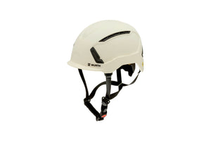 Weißer Schutzhelm SHTZHELM (SH3000-MULTI-MIPS) mit belüftetem Design und anpassbarem Fit.