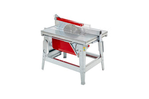 Tischkreissäge TIKRSAE EL mit kraftvollem Motor, Sicherheitsabdeckung und großem Arbeitstisch.