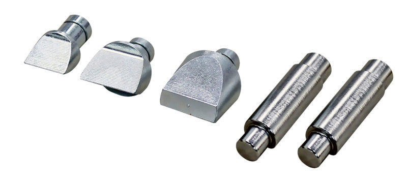 Five-piece set of clamps with drilling holes for secure fastening.
