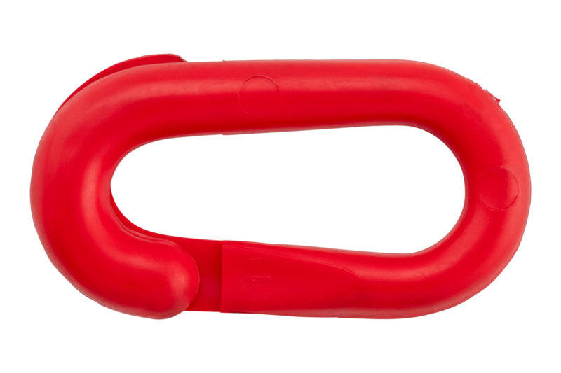 Rote Kunststoffkette mit Zubehör, 10 Einheiten, einzelne Glieder sichtbar.