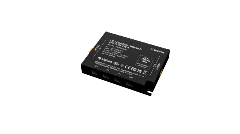 Modulares Steuerungssystem für 12V LED-Lampen mit benutzerfreundlicher Schnittstelle.