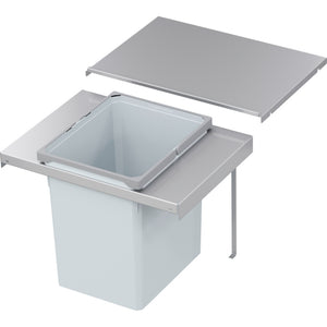 Mülltrennsystem für die Küche mit mehreren Fächern zur Abfalltrennung in verschiedenen Farben.