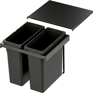 Mülltrennsystem in Lava-Design mit mehreren Behältern für einfache Abfalltrennung in der Küche.