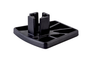 Zwei robuste Ersatzkappen für Auszugsstreben an Klapp- und Rollgerüsten in Grau.