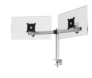 Höhenverstellbarer Monitorhalter für bis zu 32 Zoll mit Kabelmanagement und modernem Design.