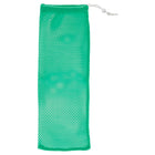 Grünes Wäschenetz aus Mesh mit Kordelzug, 20 Liter Fassungsvermögen.