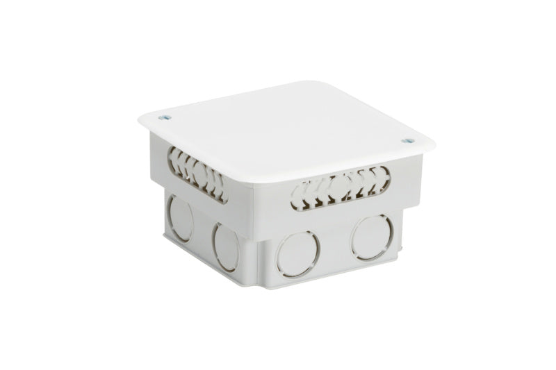 Abzweigkasten Unterputz ABZWKAST UP aus robustem Kunststoff mit mehreren Kabelöffnungen.