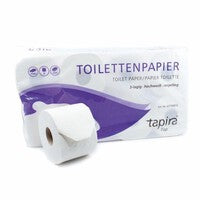 Toilettenpapier 3-lagig hochweißes Recycling TAPIRA Top 8 Rollen
