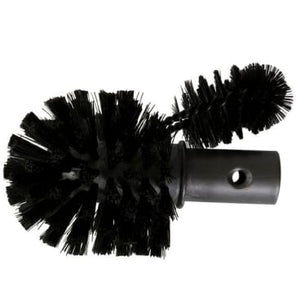Ersatz WC-Bürste mit schwarzem Borstenkopf und Griff.
