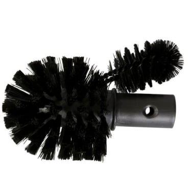 Ersatz WC-Bürste mit schwarzem Borstenkopf und Griff.