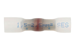 A pack of 50 crimp connectors in various sizes from 1.5 to 2.5 mm.