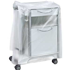 Transparent HDPE covers for bedside tables, 600+500x1000mm.